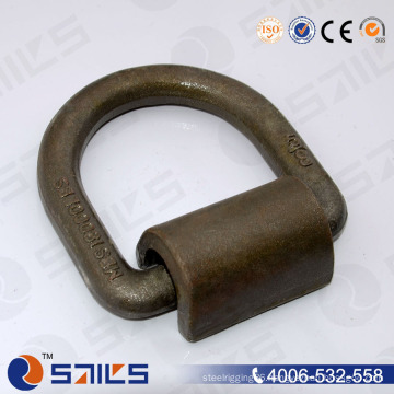 Black Carbon Steel Drop Forged 1" Lashing D Ring with Clip